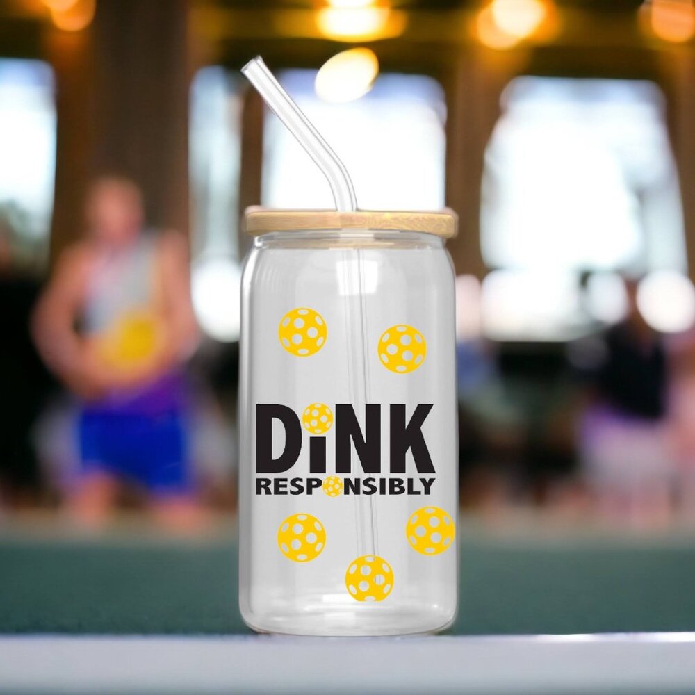 Dink Responsibly, Pickleball Cold Brewed Coffee Glass